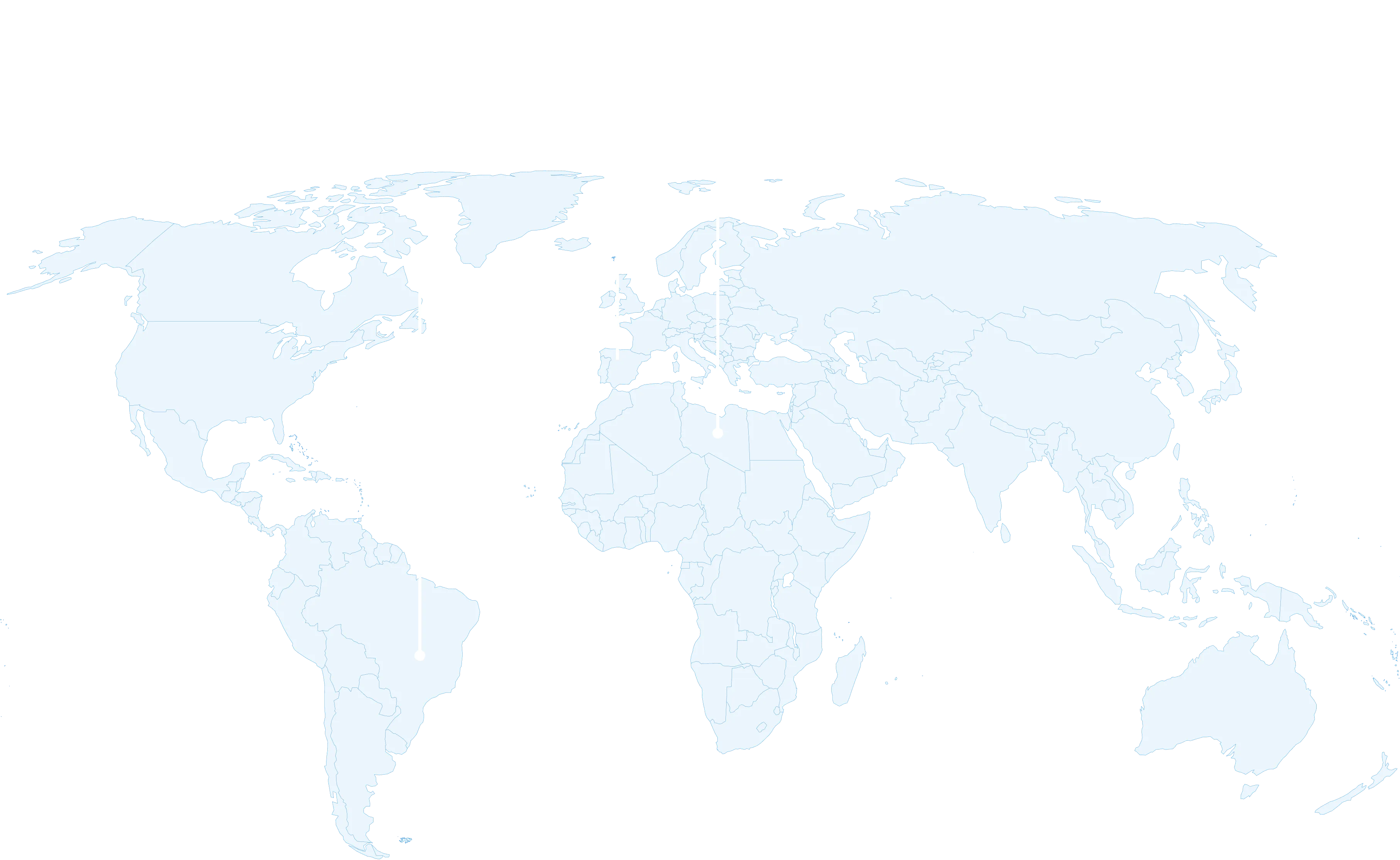 World Map showing regions